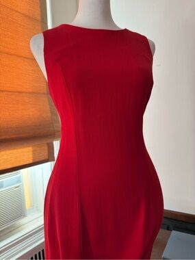Vintage Red open back midi effortless Dress